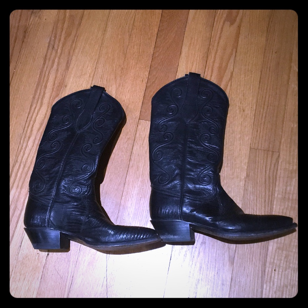 Tony llama black cowboy boots